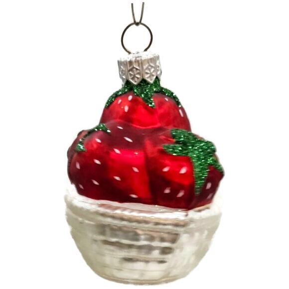 Patricia Breen Strawberry Basket Fruit Spring Dessert Christmas Tree Ornament - Picture 8 of 11